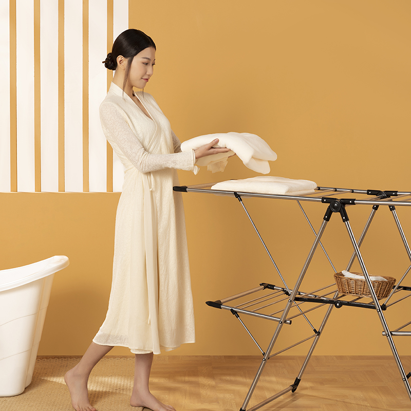 Tendedero de suelo para ropa (modelo normal de dos alas) 