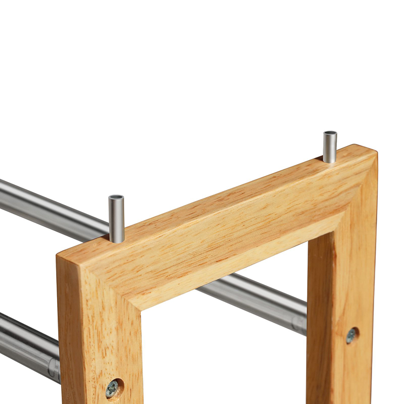 Zapatero retráctil con marco de madera maciza
