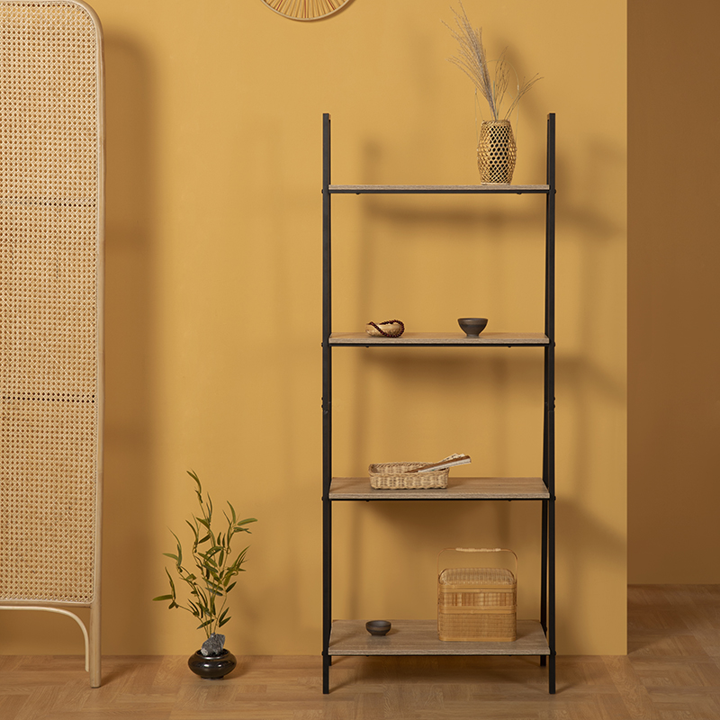 Estante de madera para almacenamiento (negro)