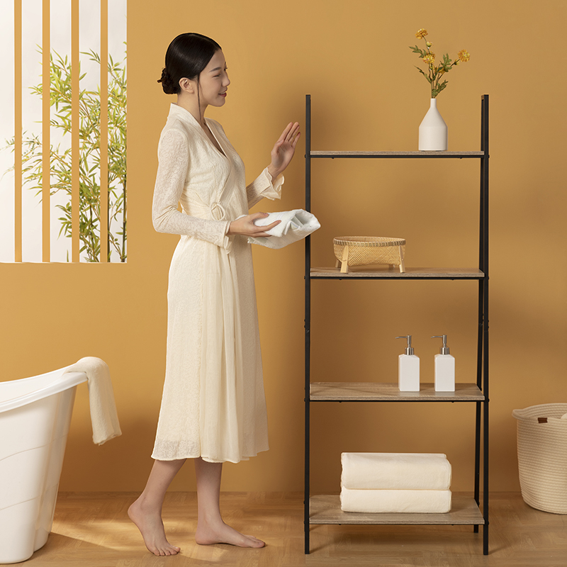 Estante de madera para almacenamiento (negro)